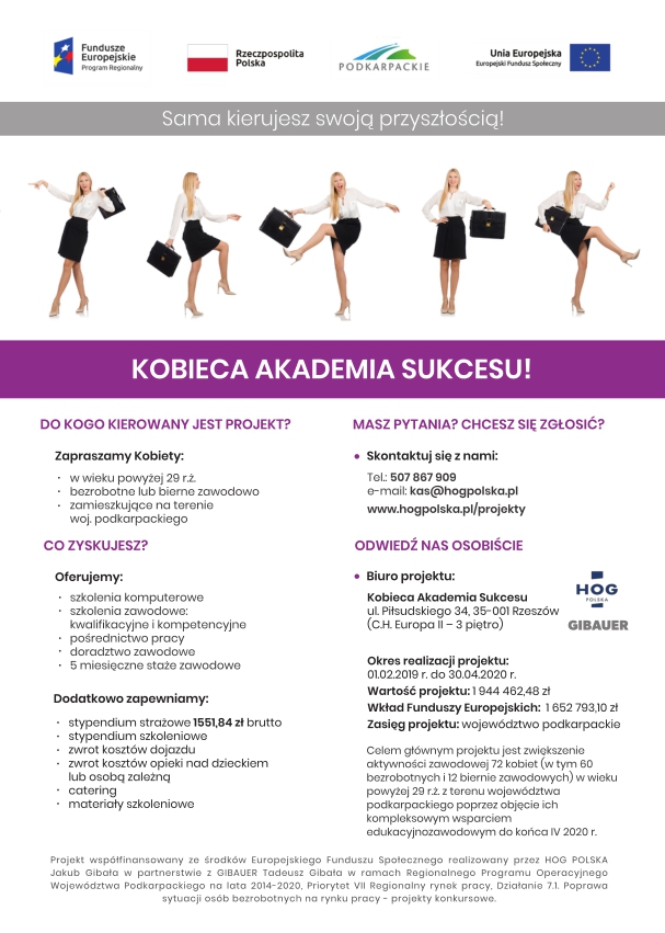 plakat do projektu Kobieca akademia sukcesu